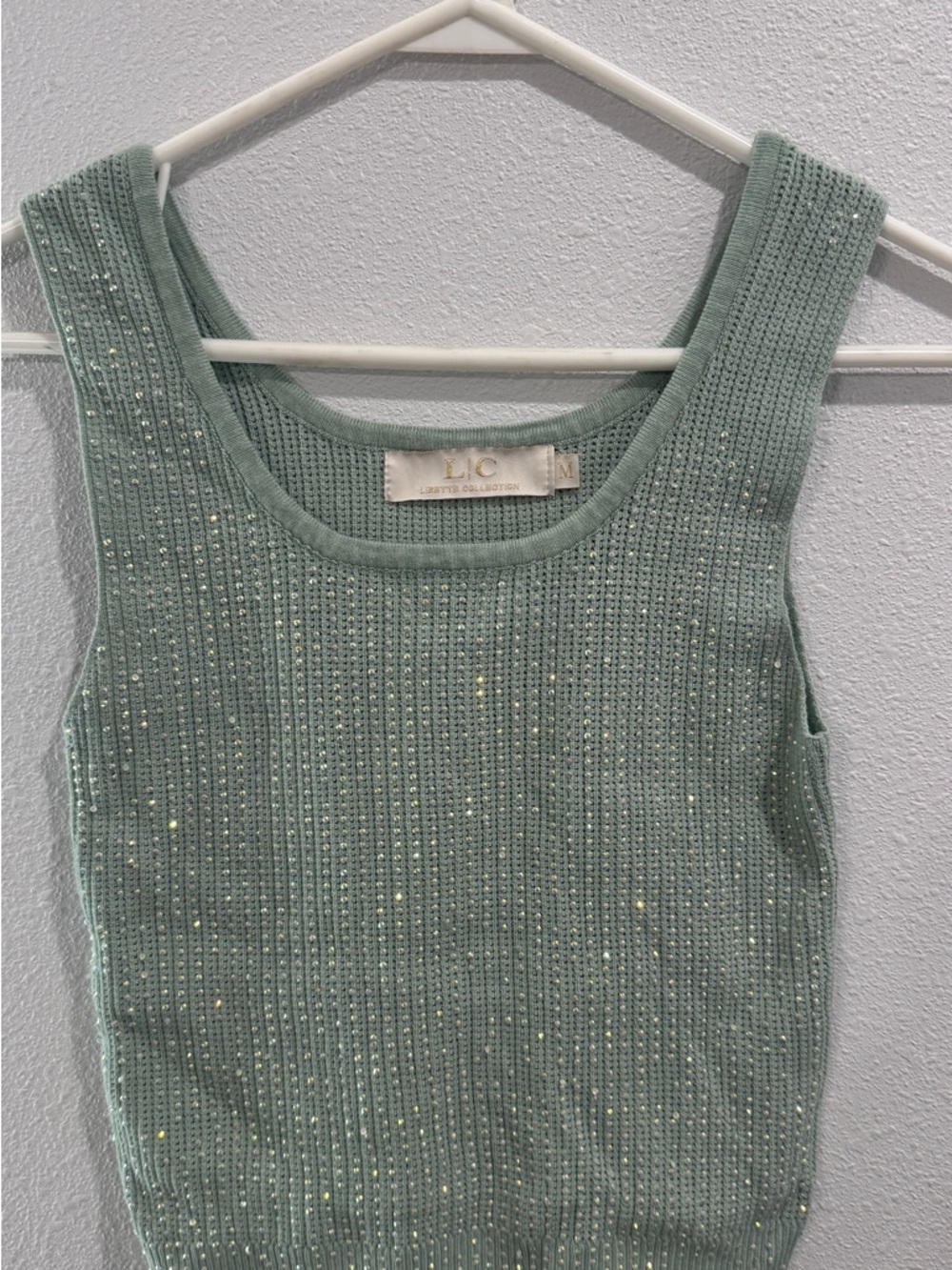 L. C. Sleeveless Knit Tank Top in Sage Green